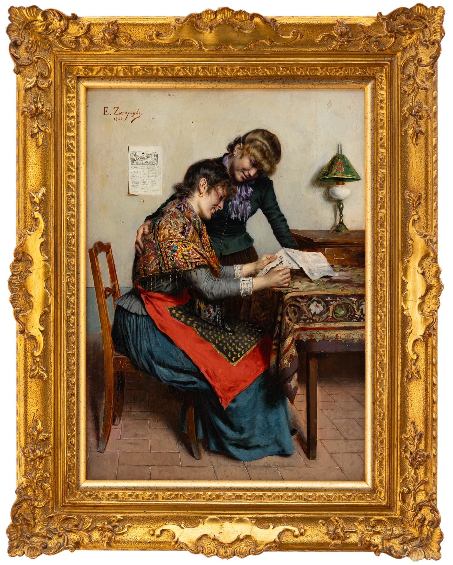 eugenio zampighi: Lettura del Giornale1885