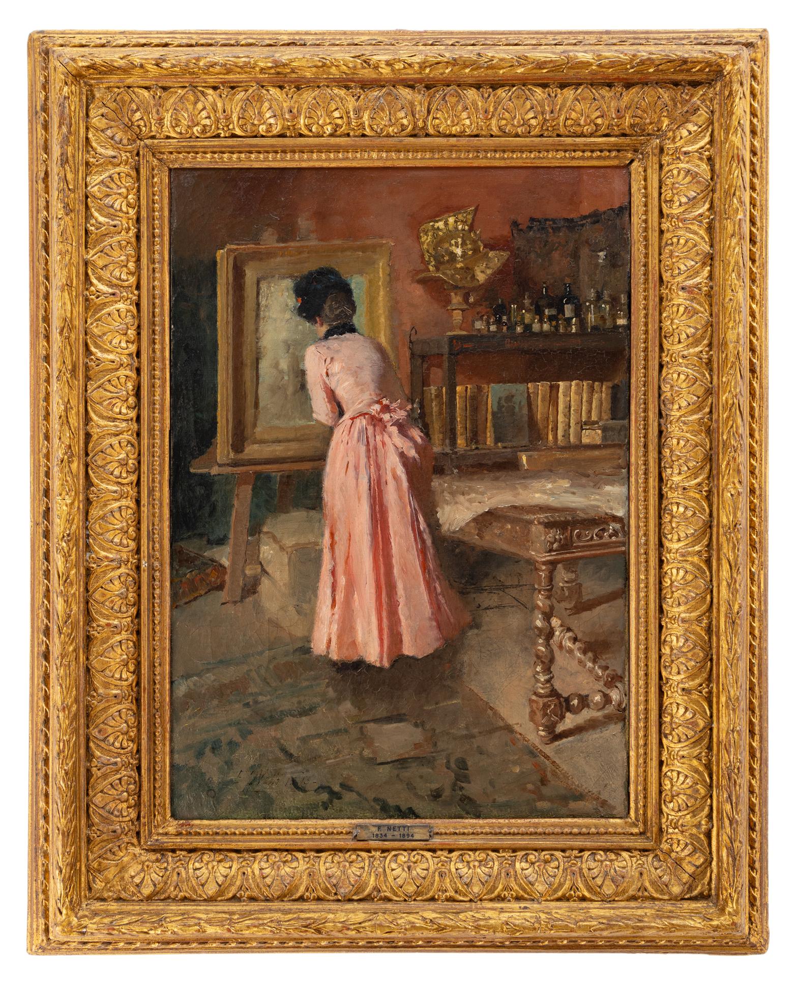 francesco netti: Donna in rosa