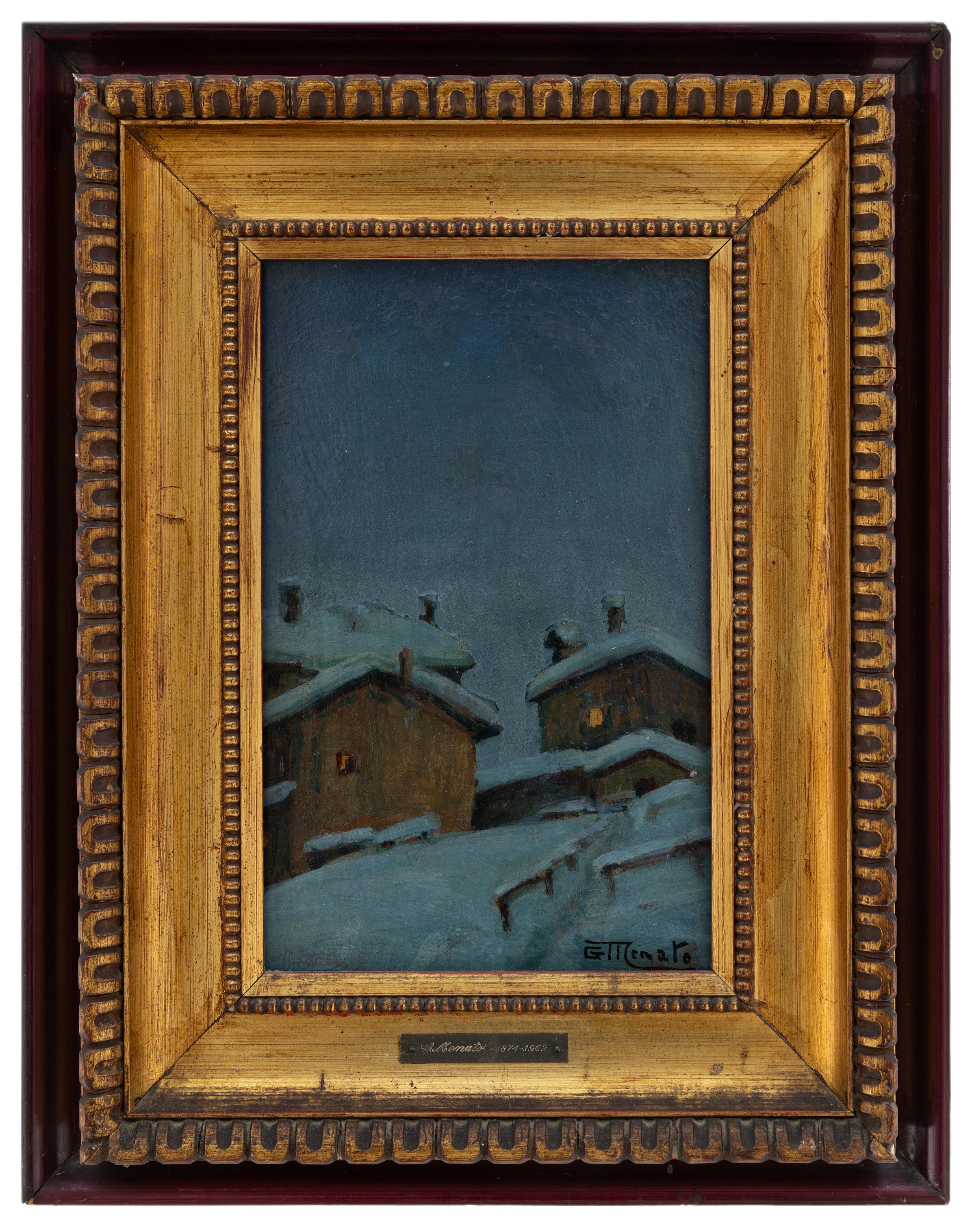 giuseppe menato: Notturno in Val D'Aosta 1918