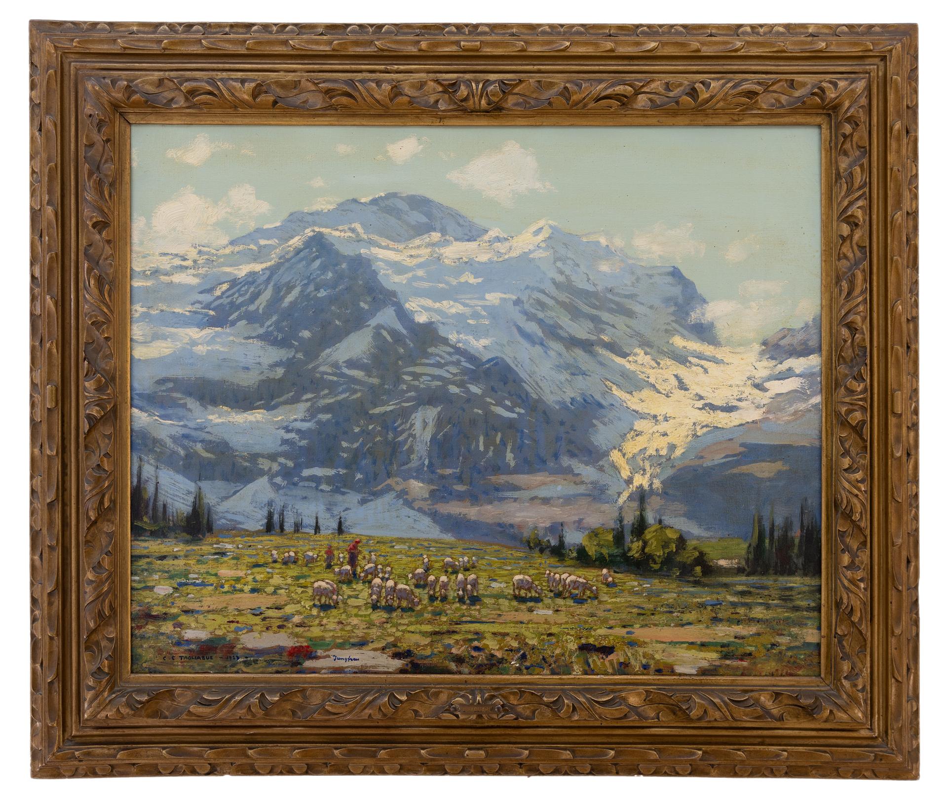 carlo costantino tagliabue: Pascolo a Oberland Bernese visto da Wengen Alp