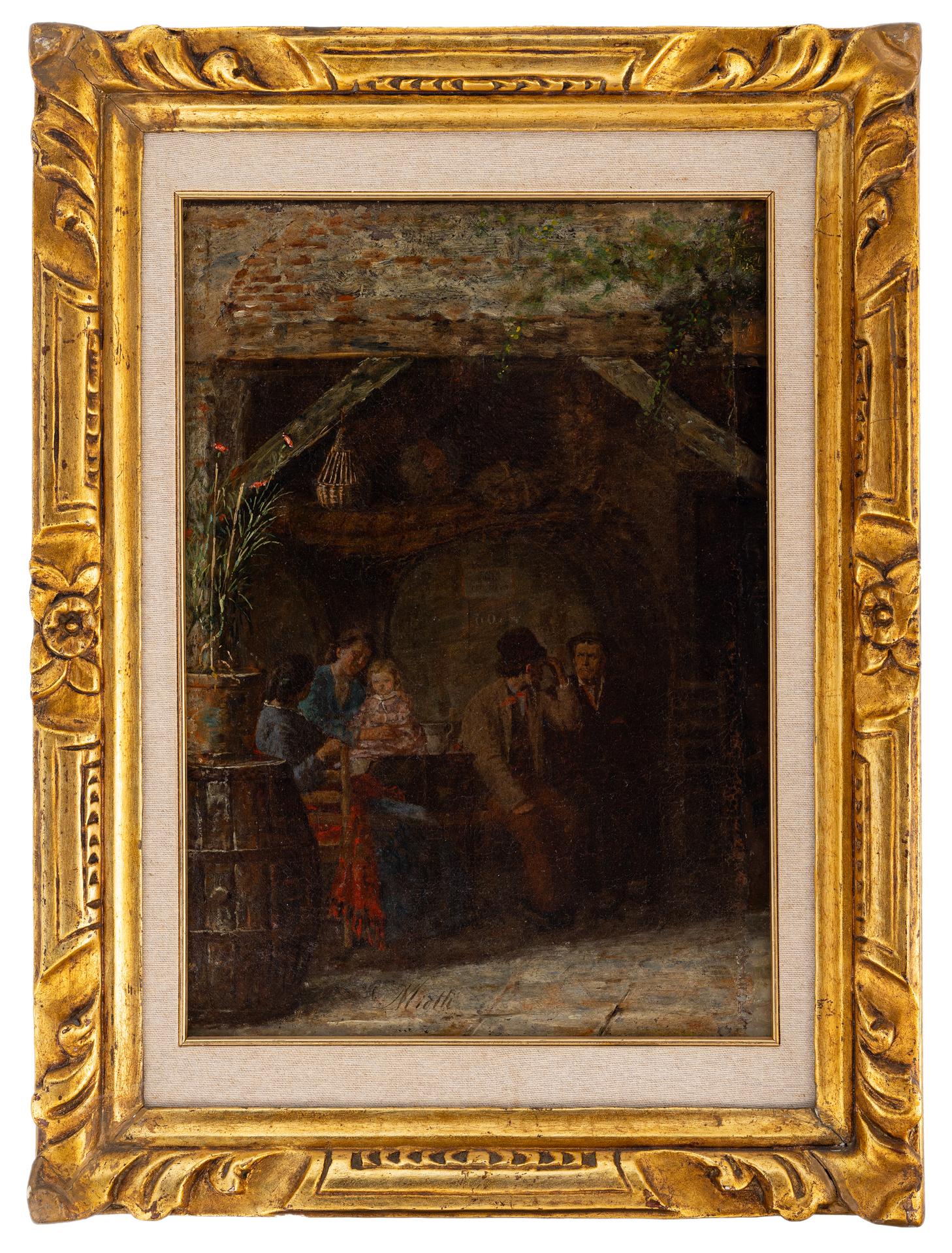 domenico miotti: Scena familiare in interno