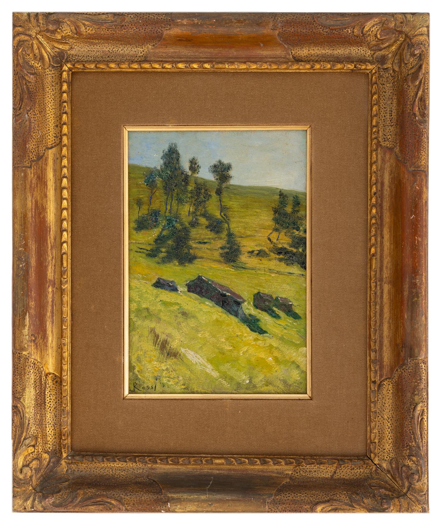 luigi rossi: Prati alpini con baite