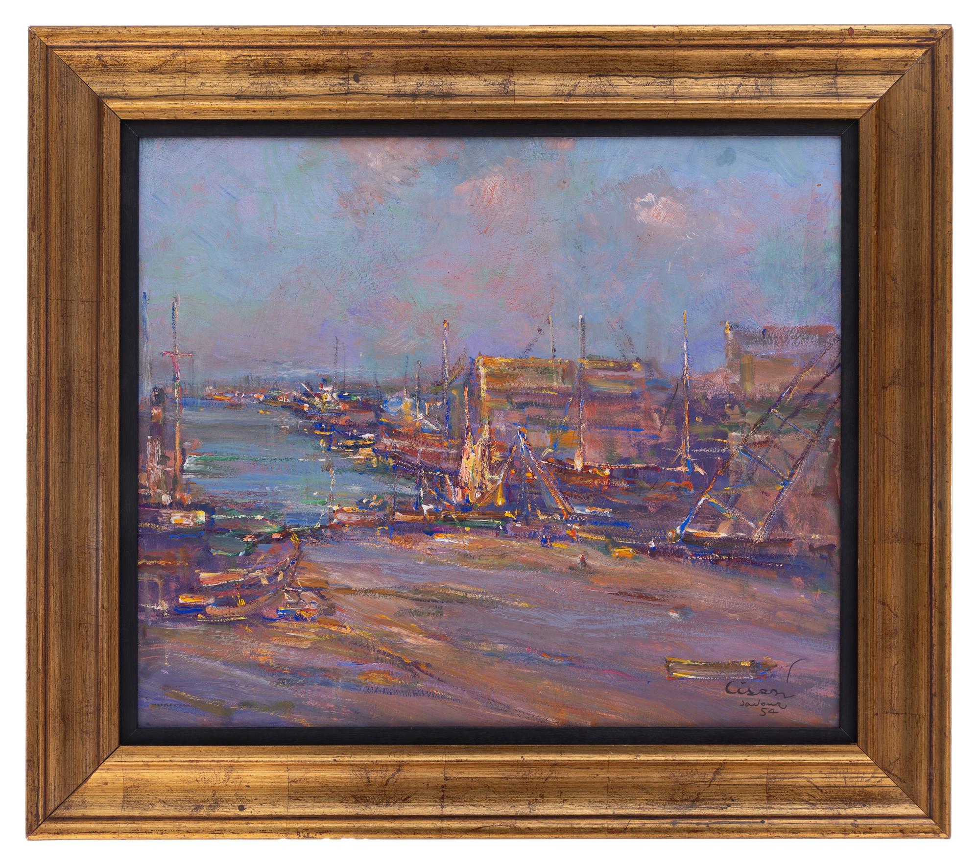 giulio cisari: Porto di Savona 1954