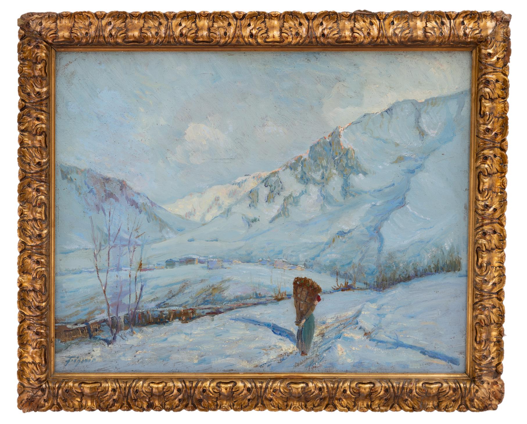 luigi frigerio: Paesaggio innevato