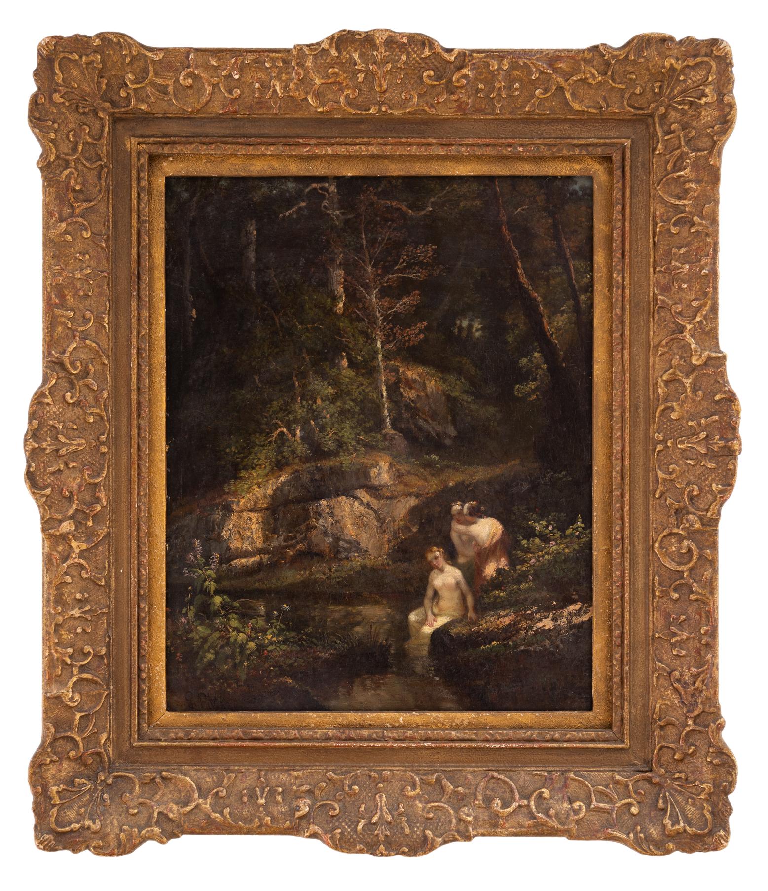 giuseppe palizzi: Bagno nei pressi di Fontainebleau 