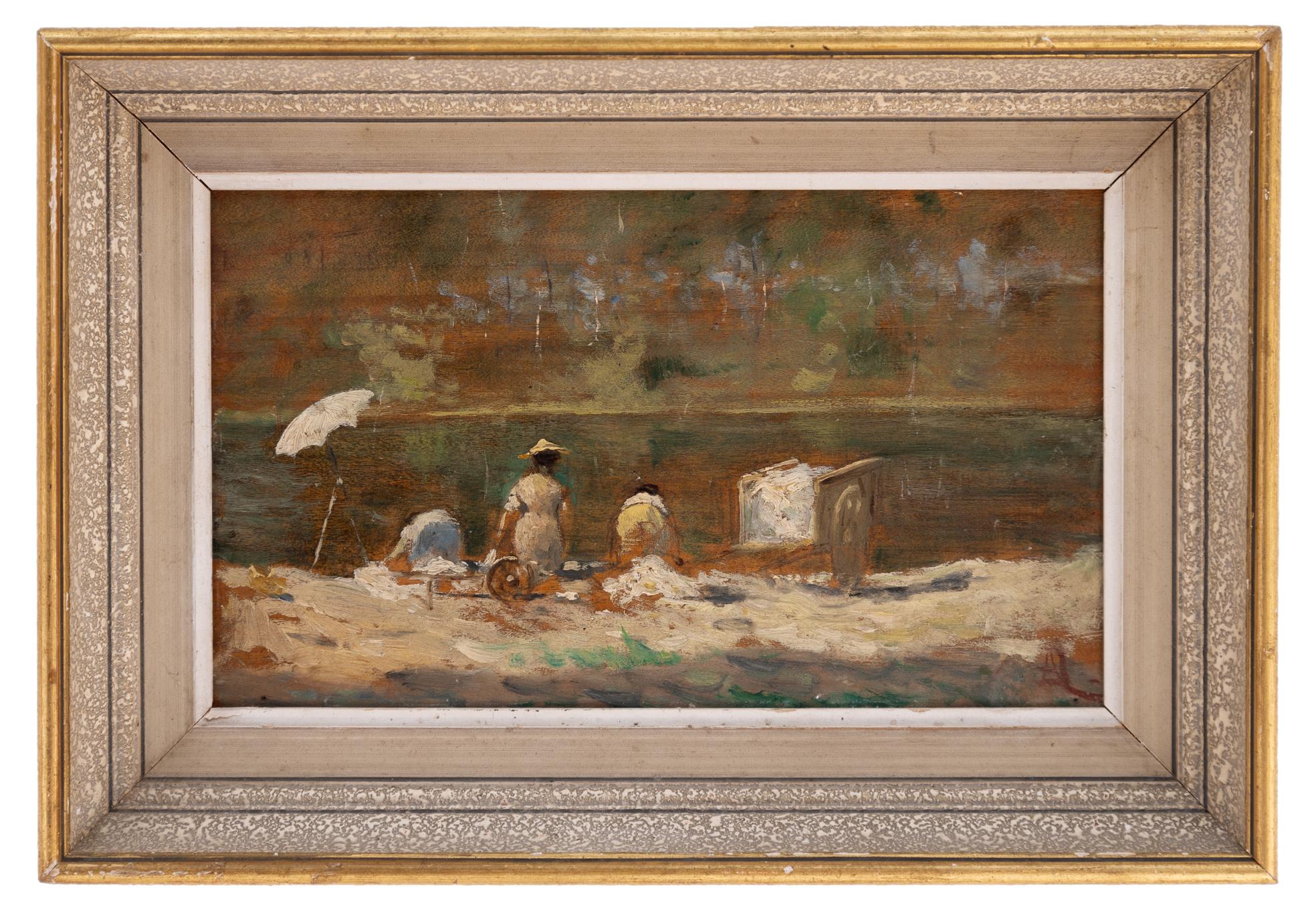 adolfo dal besio: Lavandaie al fiume