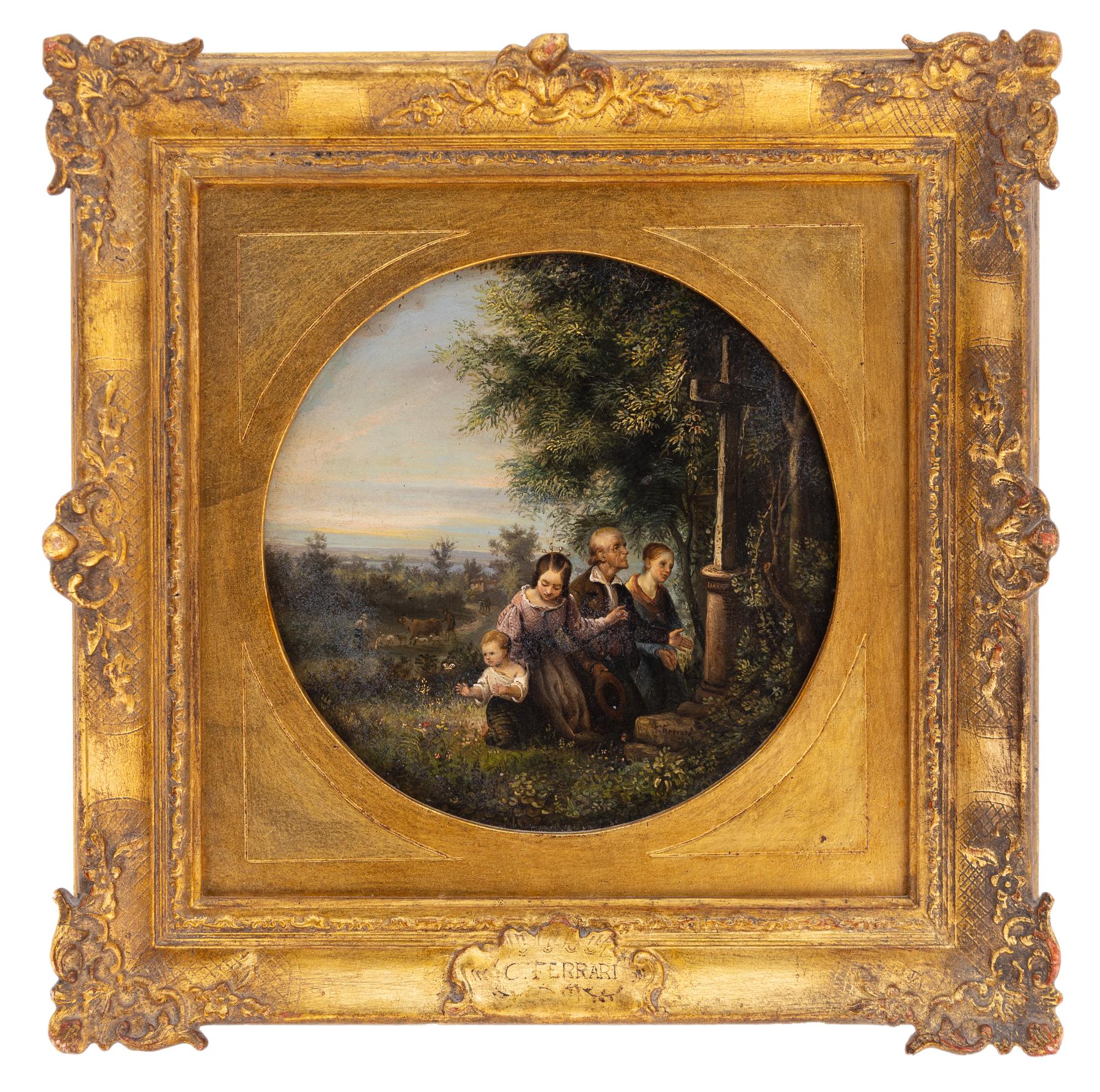 carlo ferrari detto il ferrarin: Preghiera nei pressi del lago di Garda