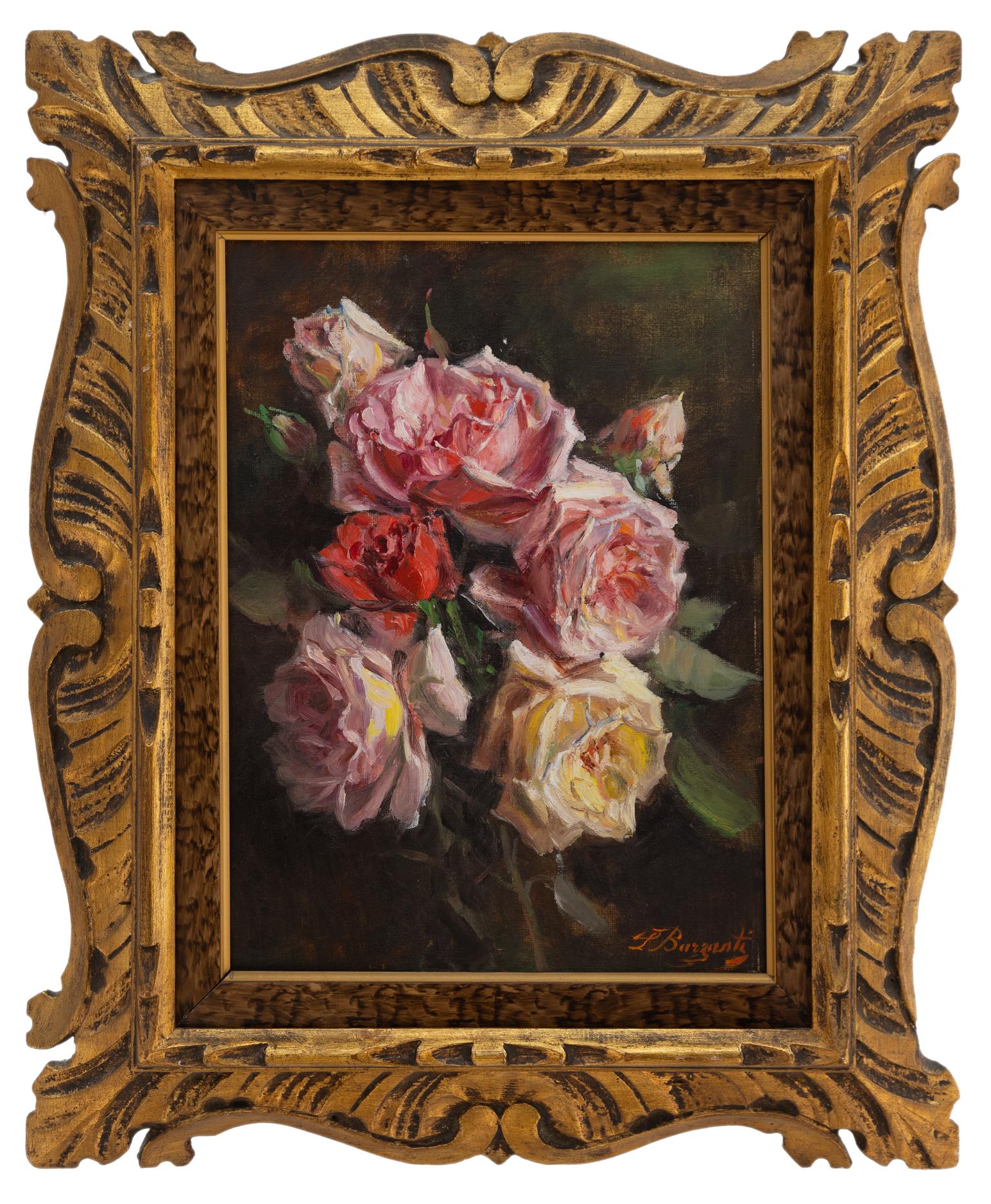 licinio barzanti: Natura morta con rose