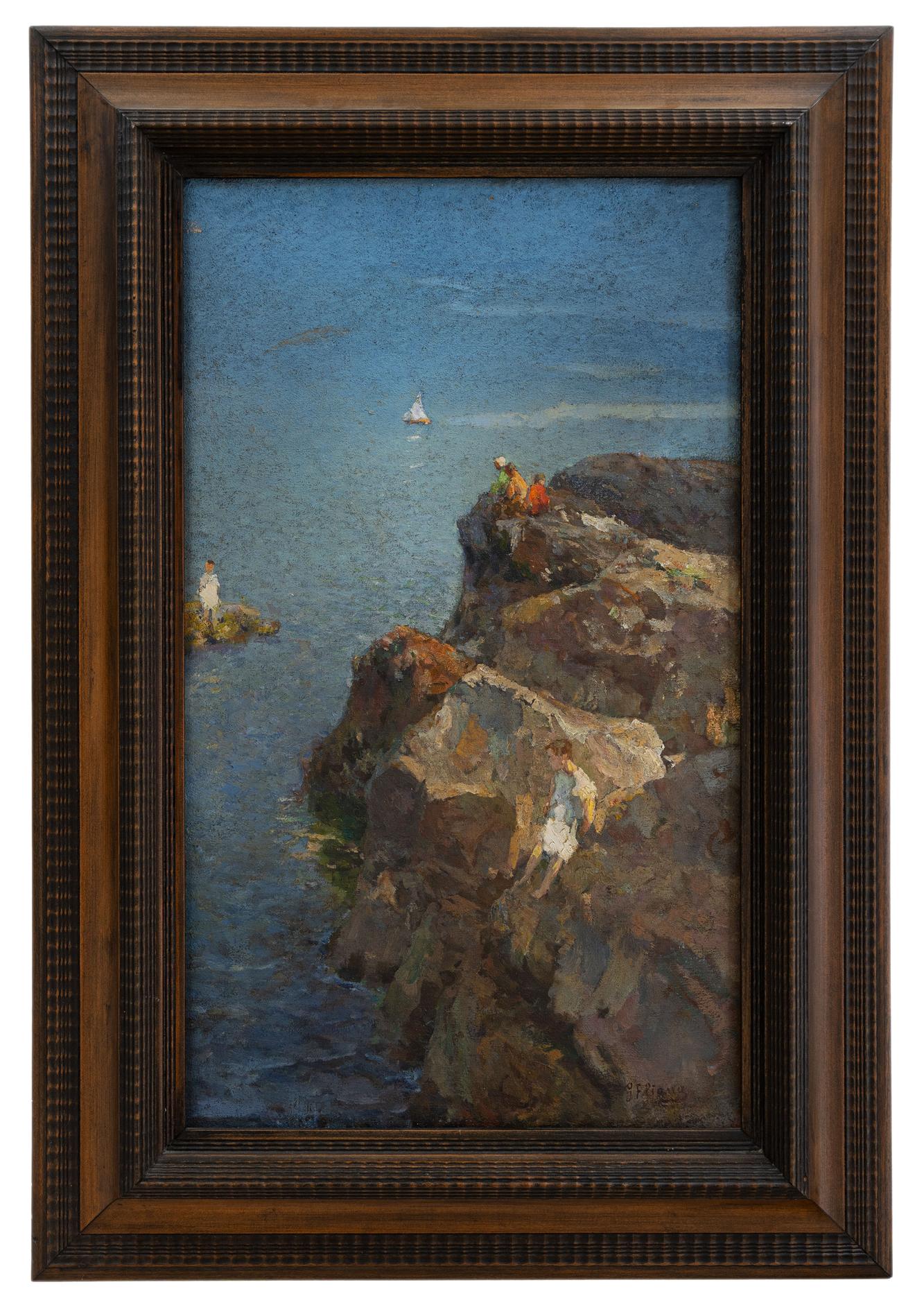 giuseppe ferdinando piana: Scogliera sul mare