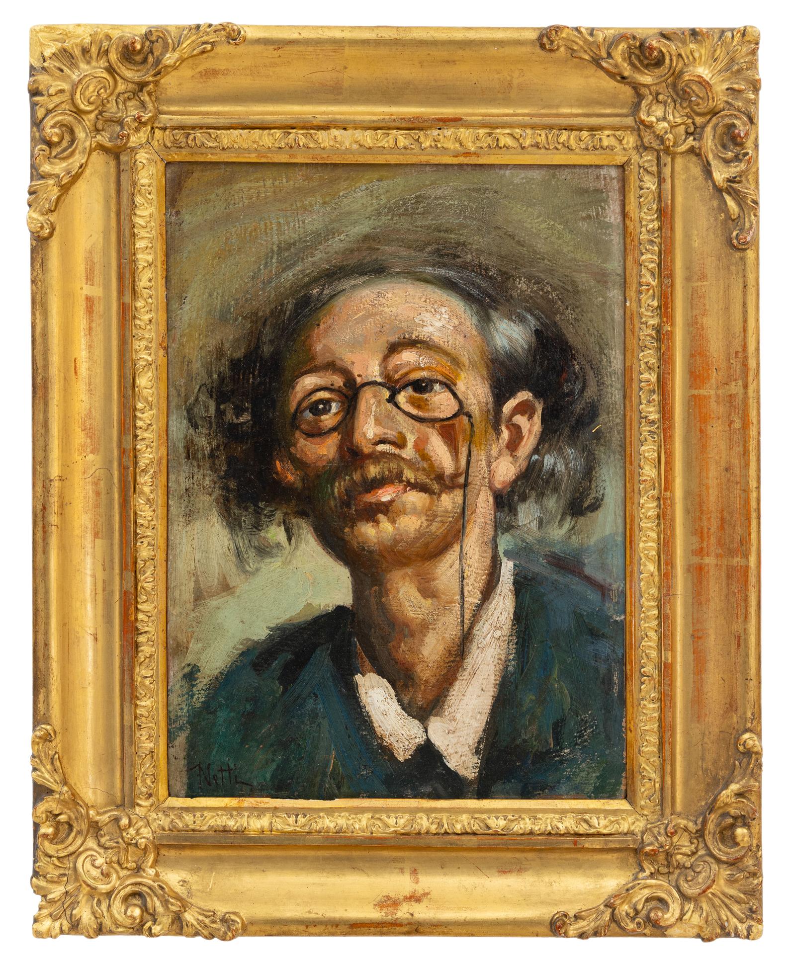 francesco netti: Autoritratto dell'artista Francesco Netti 