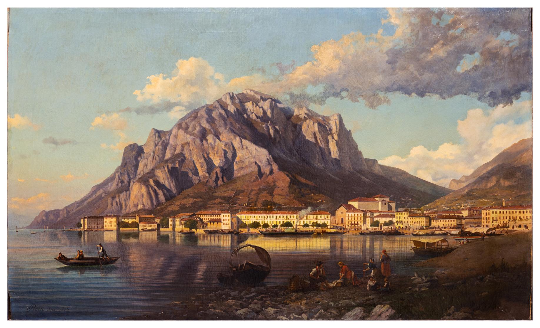 angelo protti: Veduta di Lecco nel 1872
