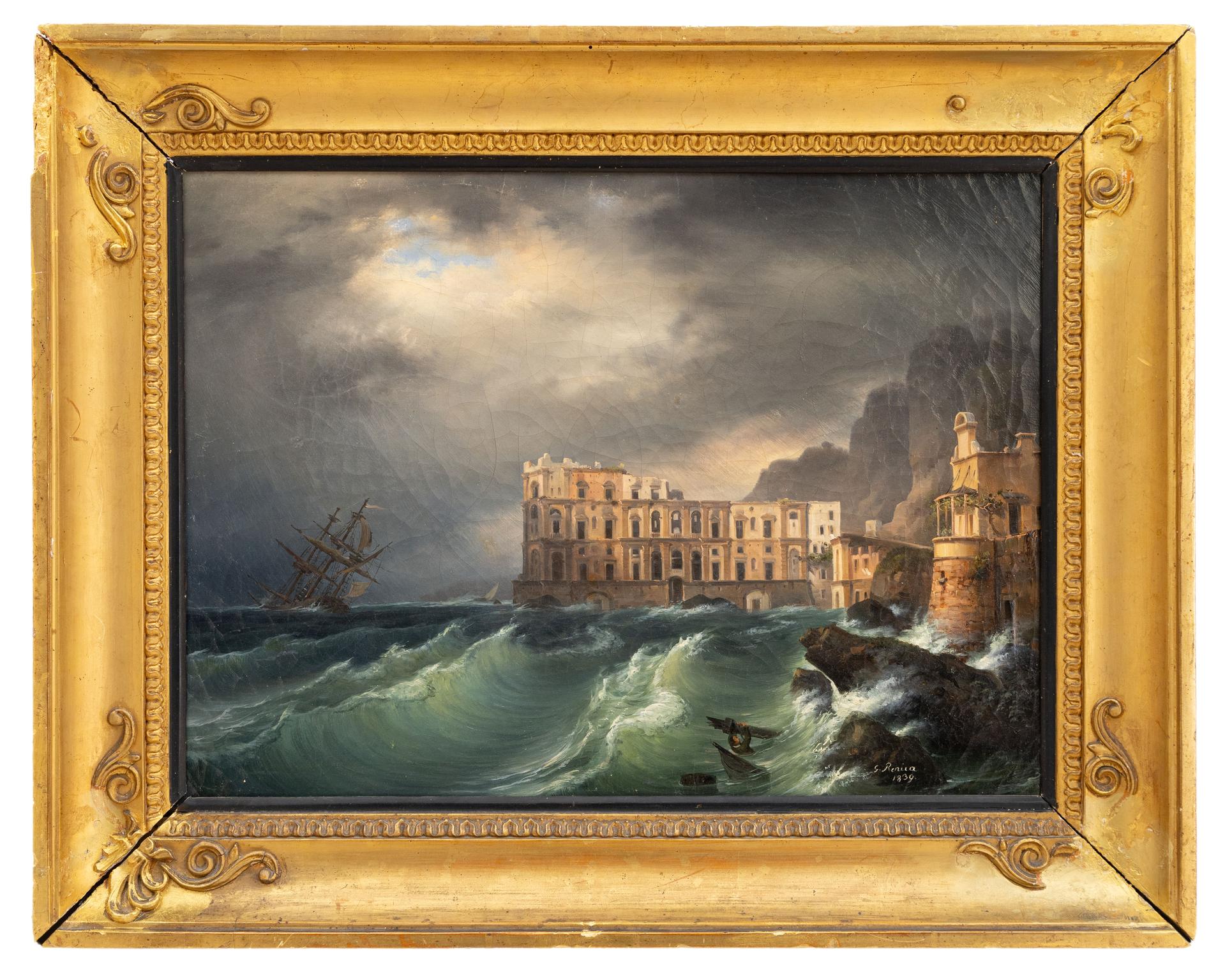 giovanni renica: Nubifragio a Palazzo Donn 'Anna 1839