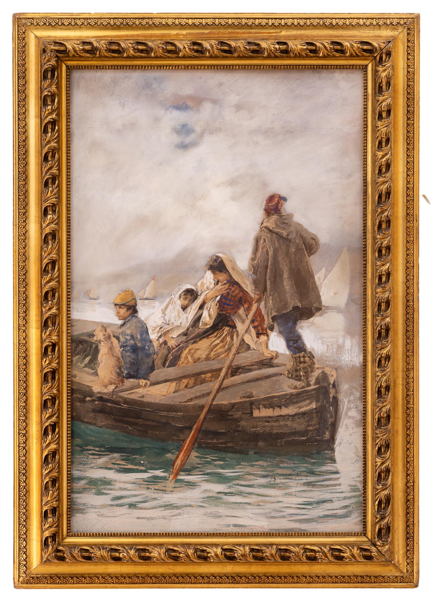 mose bianchi: La famiglia del pescatore  1889