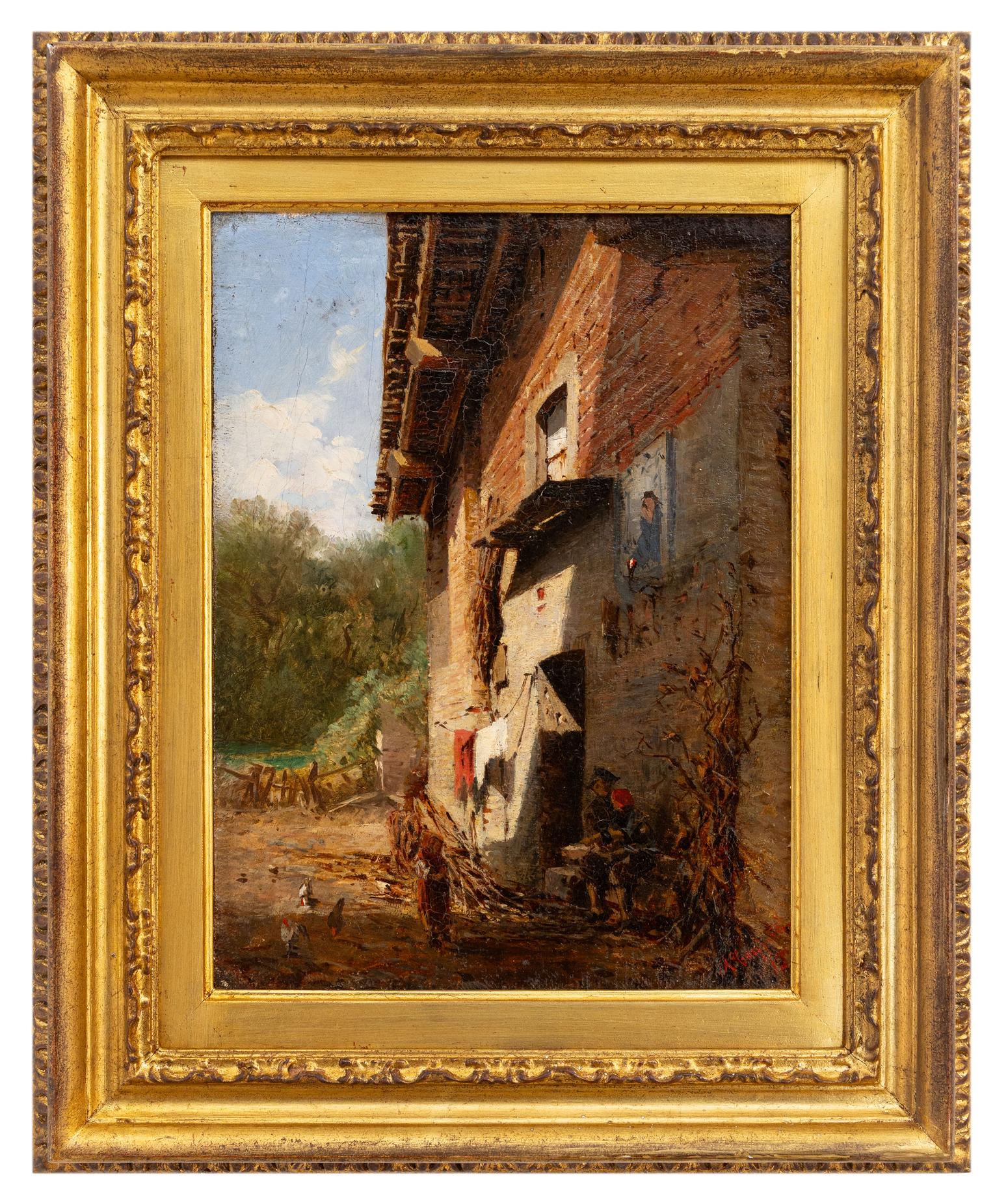 achille tominetti: Scena di vita Quotidiana 1875