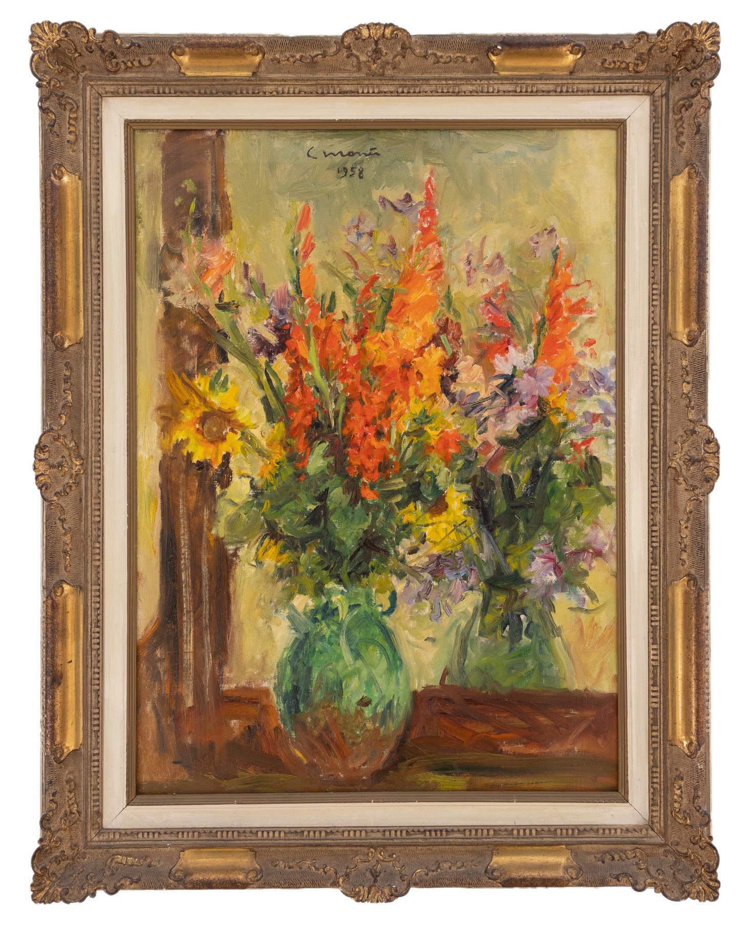 cesare monti: Vaso di fiori  1958