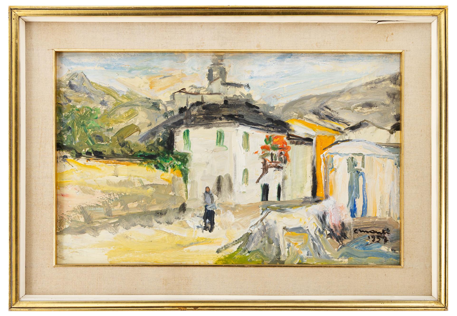 cesare monti: la strada a  Dervio 1957