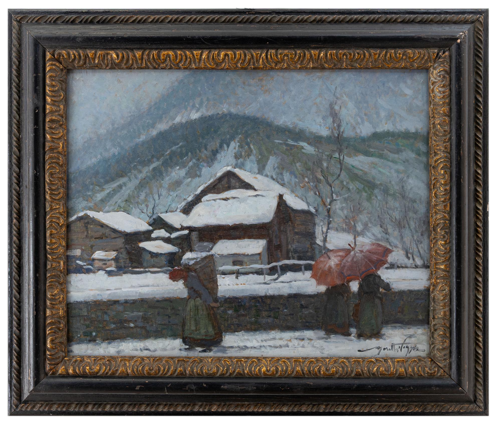 mario moretti foggia: Nevicata a Pecetto 1951