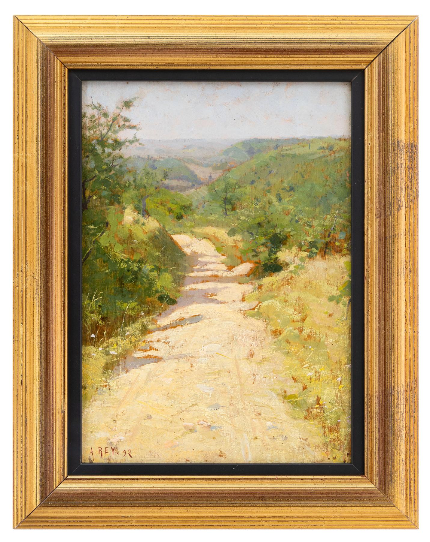 augusto rey: Paesaggio collinare 1892