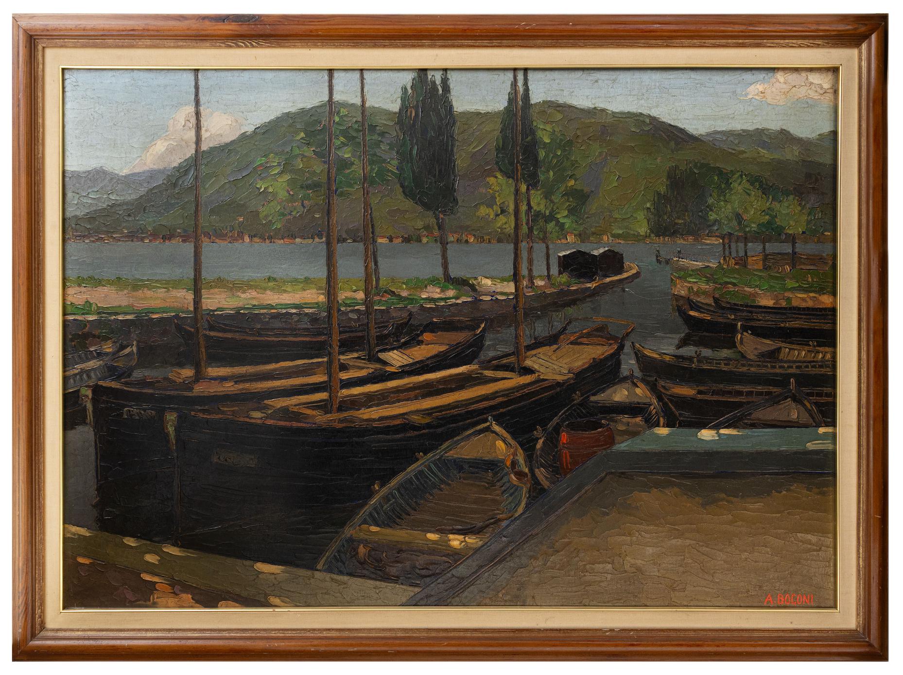 adriano bogoni: Il porticciolo sul lago di Garda