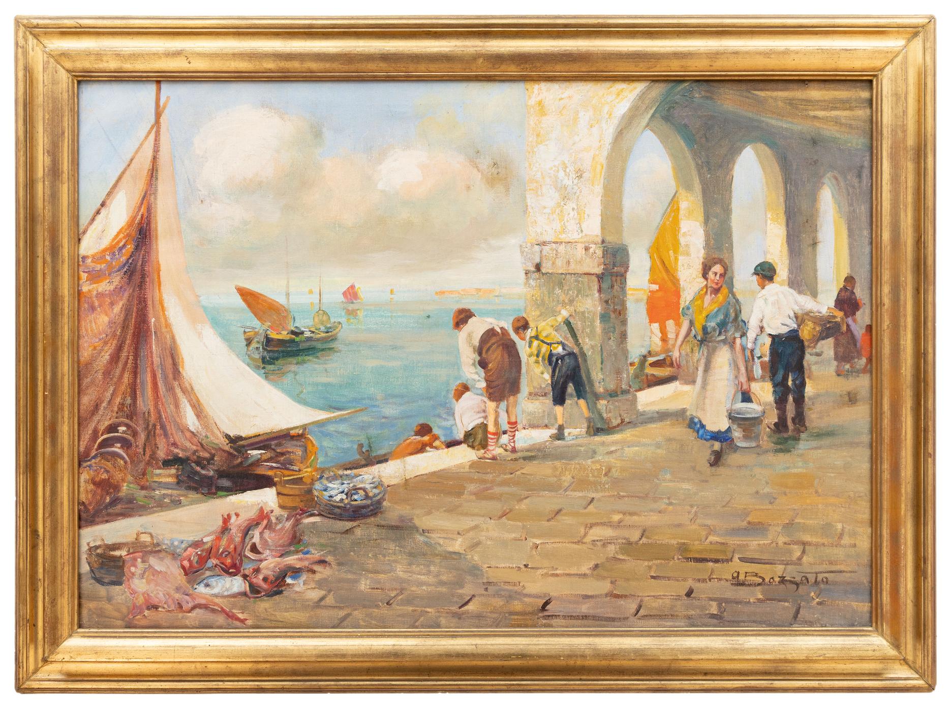 attilio achille bozzato: Portici a Chioggia